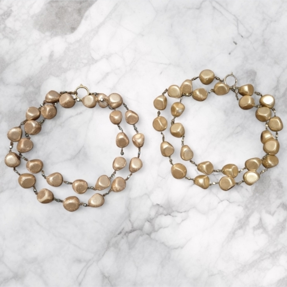AGATHA Paris Chunky Golden Pearl Necklace Set